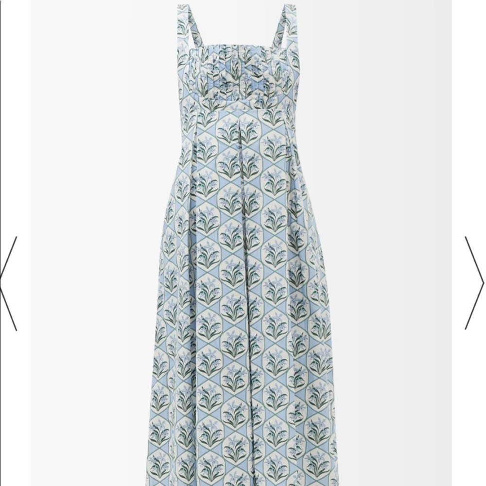 Agua Bendita blue Hortensia floral print cotton poplin dress size XS